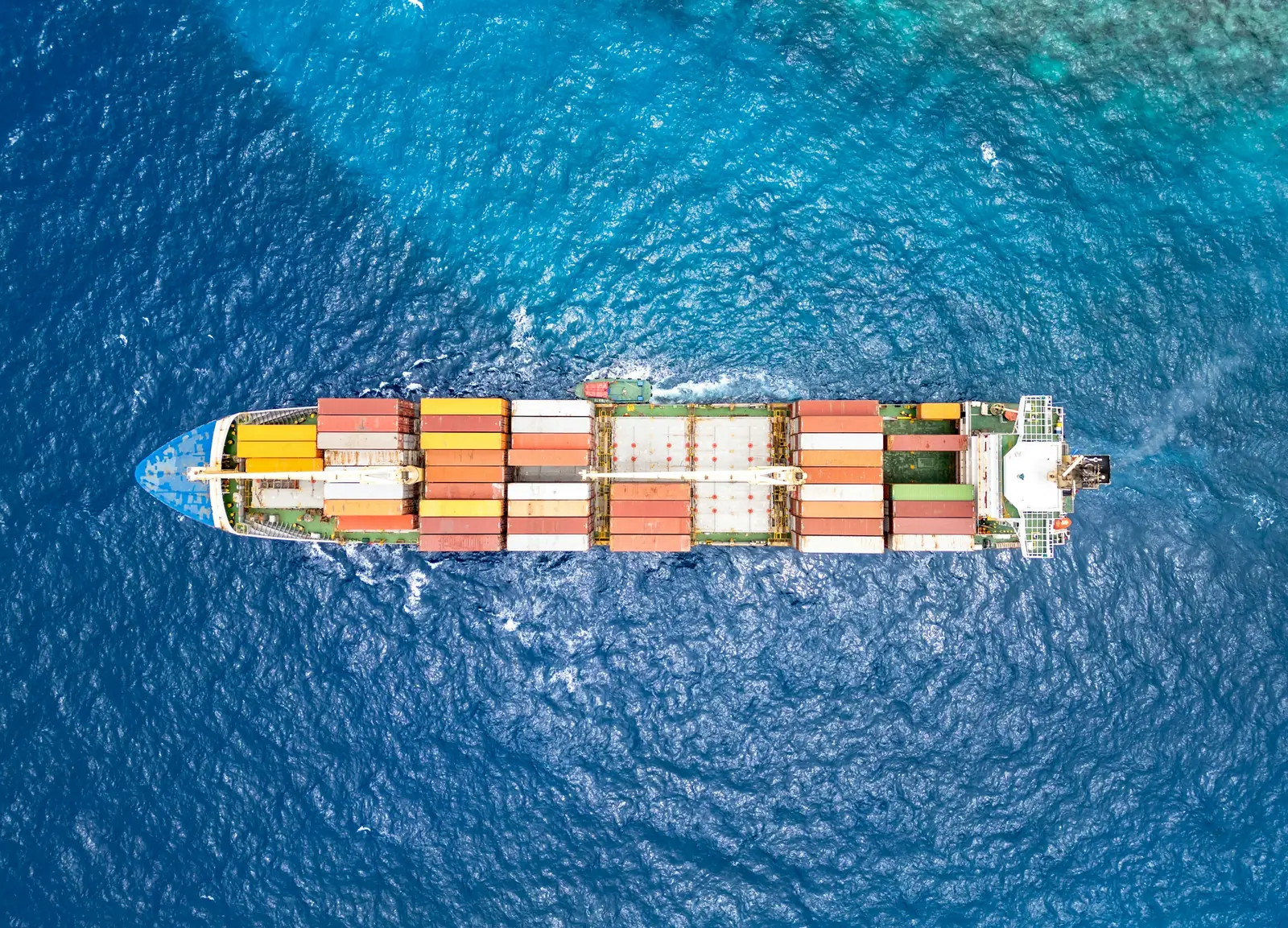 Container ship from above